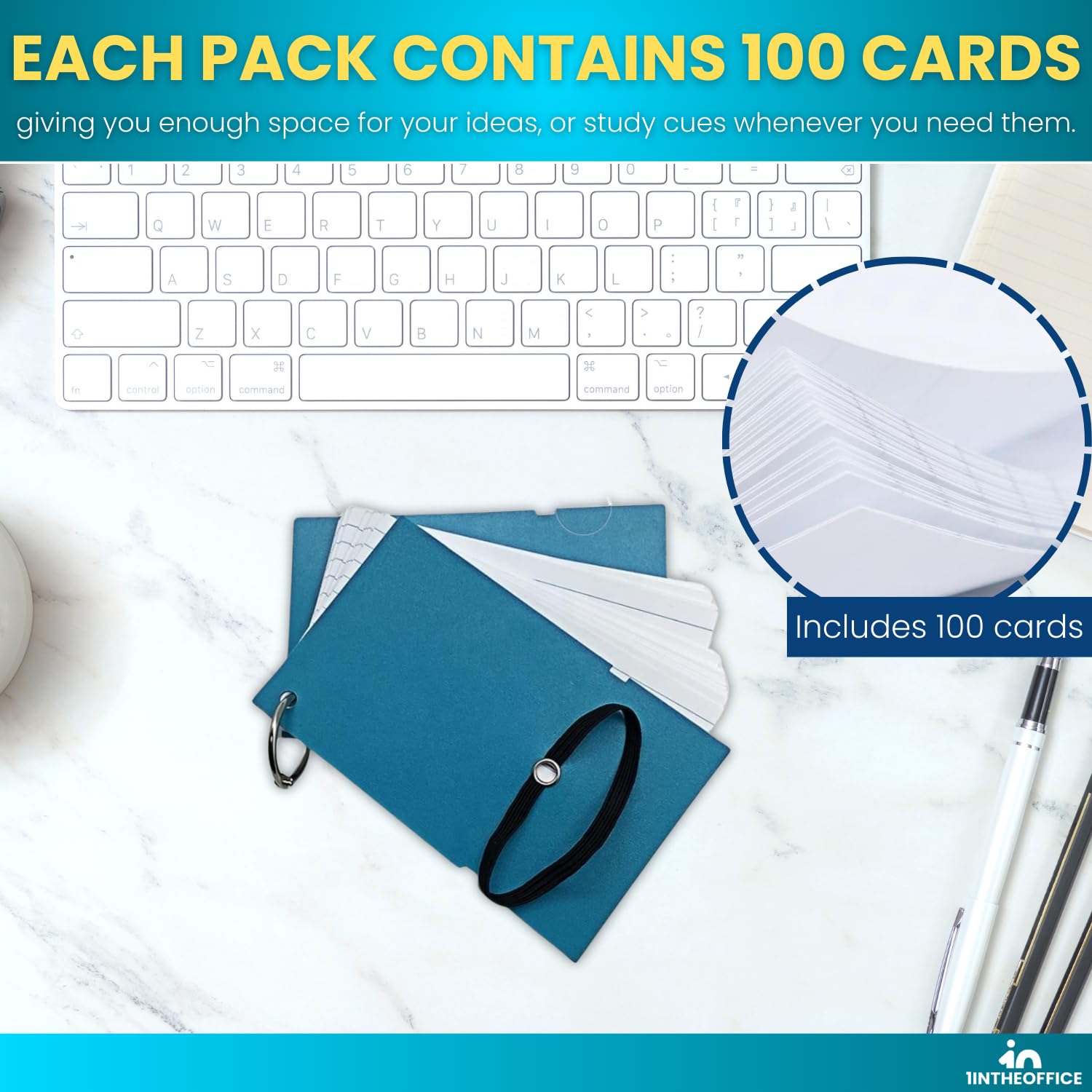 Amazon.co.jp: 1InTheOffice インデックスカード 3 x 5 罫線 リング